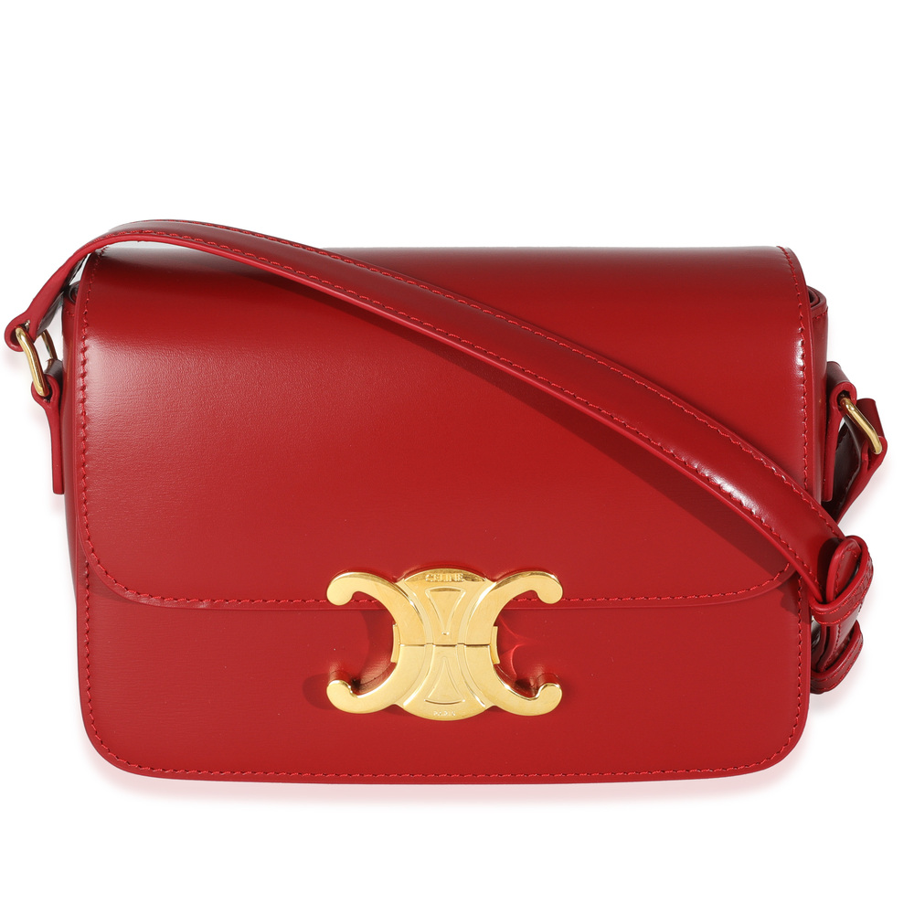 Celine Red Shiny Calfskin Teen Triomphe - Picture 1 of 8